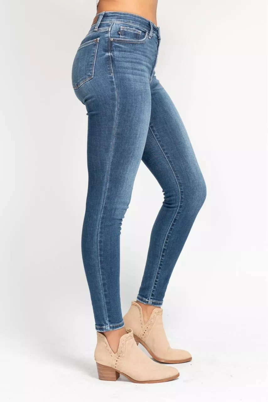 Md Judy Blue Full Size High Rise Button Fly Skinny Jeans Plus Size