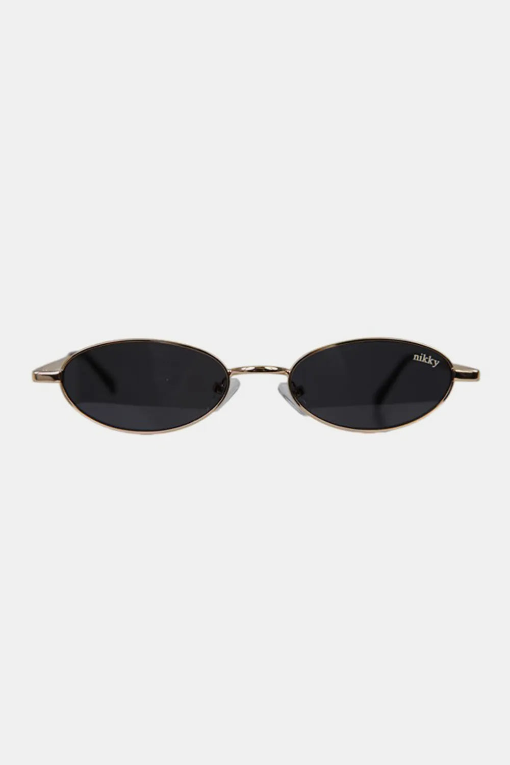 Black Nicole Lee Usa Metal Frame Finley Oval Sunglasses