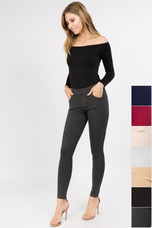 Black Ladys Ponte Pants