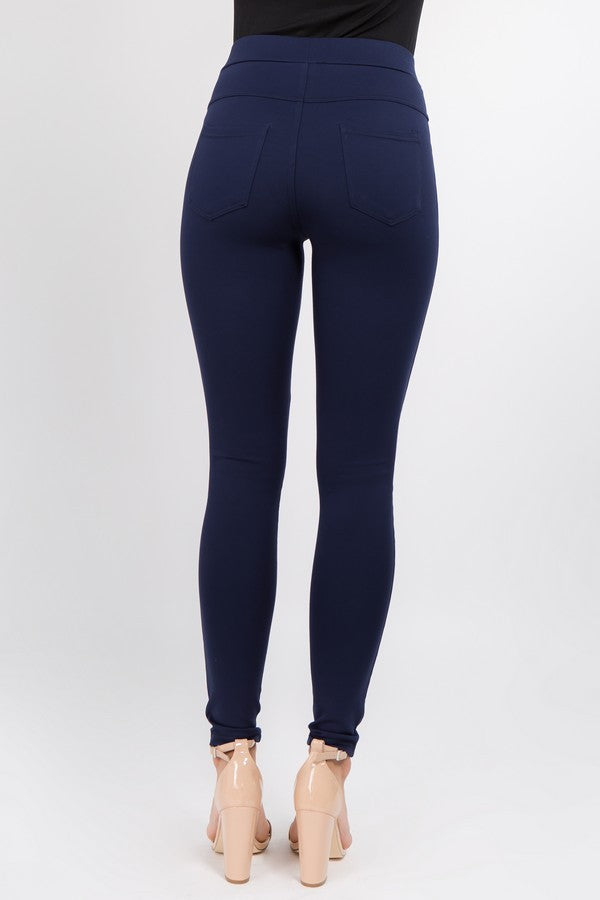 Navy Blue Ladys Ponte Pants