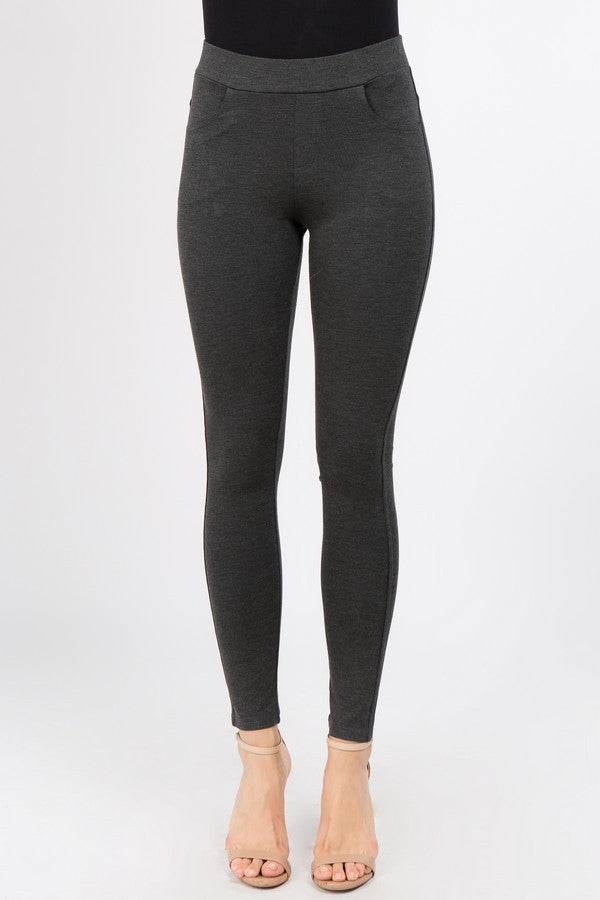 Black Ladys Ponte Pants