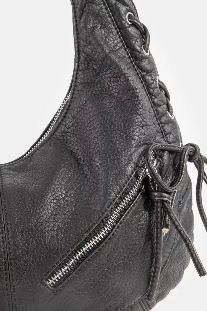 Fame Larger Leather Crescent Shoulder Bag