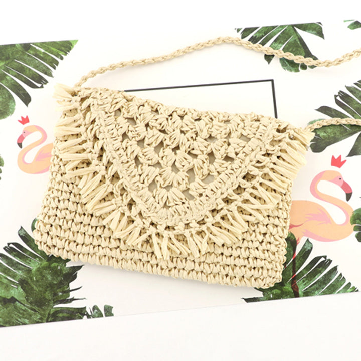 Sofia Foldover Straw Crossbody Bag 1