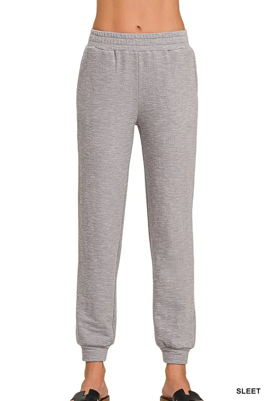 Sleet Zenana Cotton Slub Jogger Pants