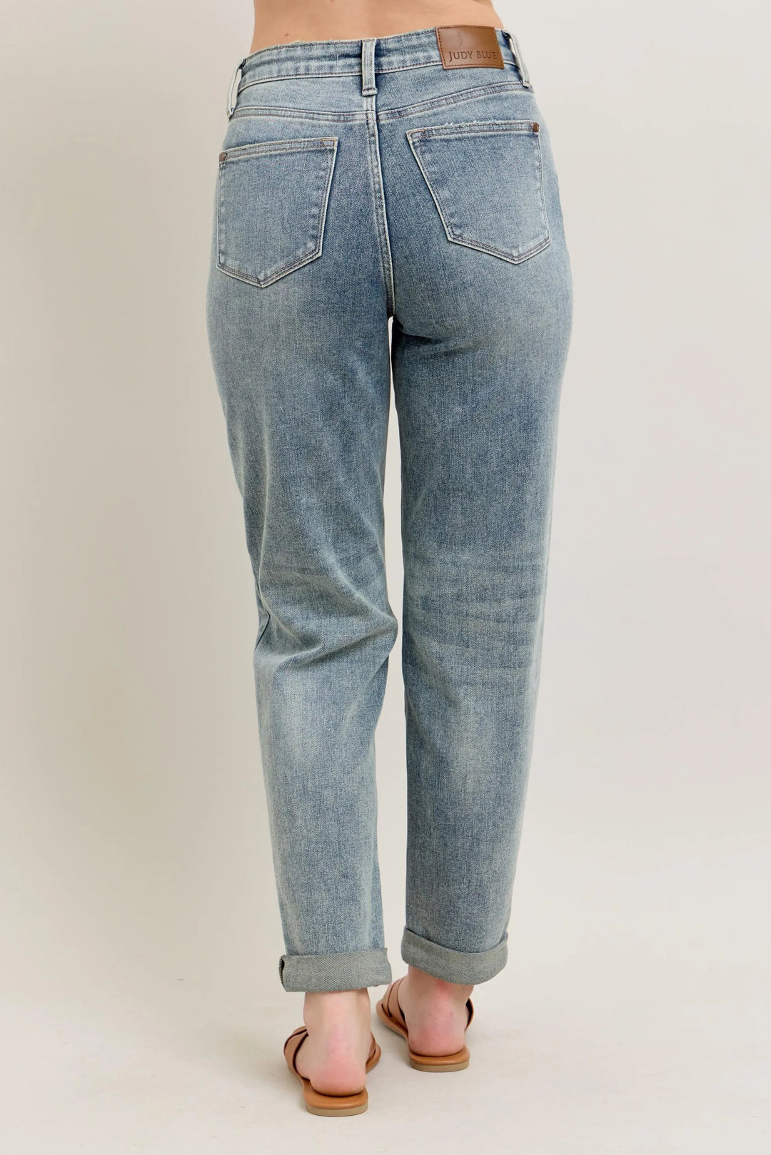 Md Judy Blue Full Size Hw Vintage Wash Double Roll Cuff Bf Jeans Plus Size