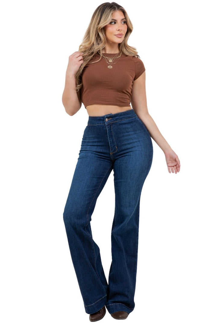 dark wash Harley Wide Leg Dark Blue Inseam 34