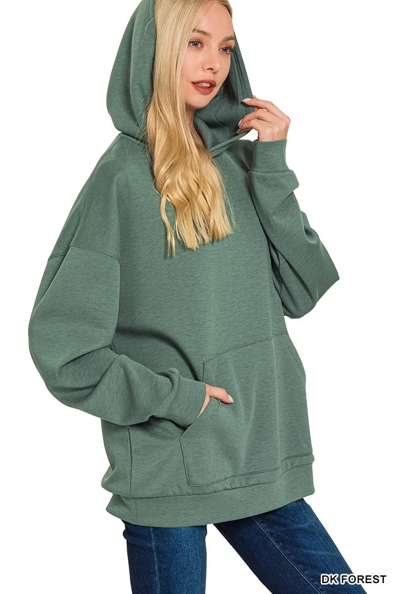 Dk Forest Zenana Oversized Scuba Hoodie With Kangaroo Pocket 5