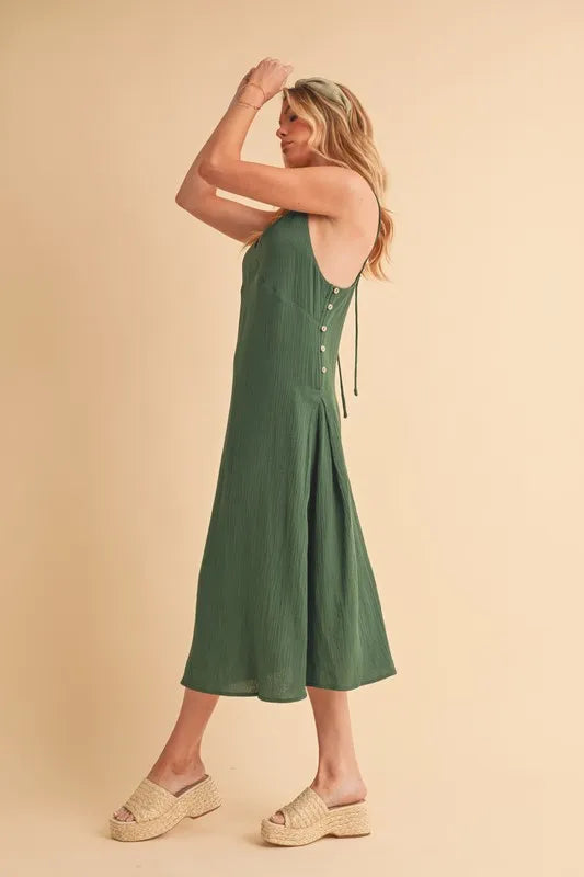Aemi Co Side Button Midi Cami Dress 2
