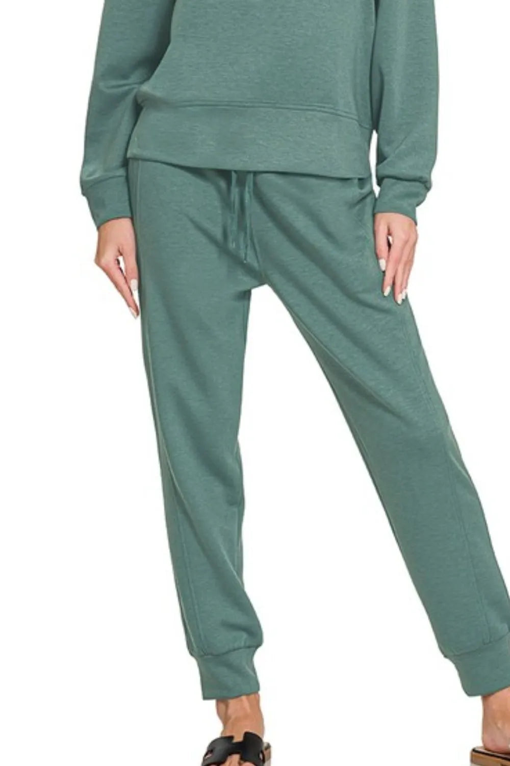 Ash Jade Zenana Scuba Crewneck Pullover Joggers 2 Pieces Set