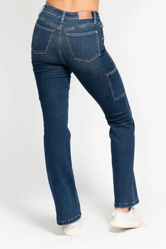 Dk Judy Blue Full Size High Waist Cargo Bootcut Jeans Plus Size