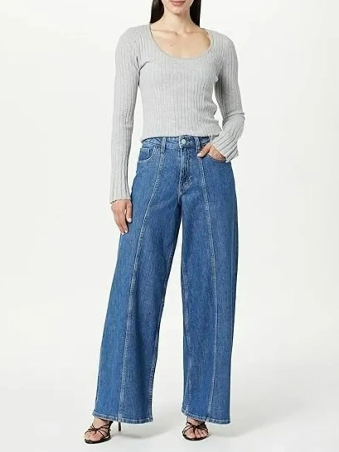 Dark Blue Full Size Wide Leg Jeans Plus Size
