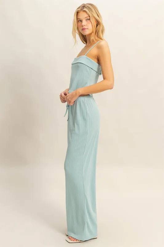 Aqua Hyfve Rib Knit Cami Top And Pants Set 2