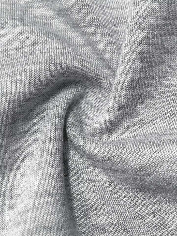 Gray Long Sleeve Drawstring Romper