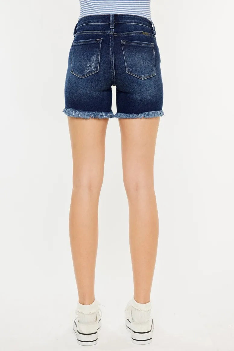 Dark Kancan Mid Rise Button Fly Denim Shorts