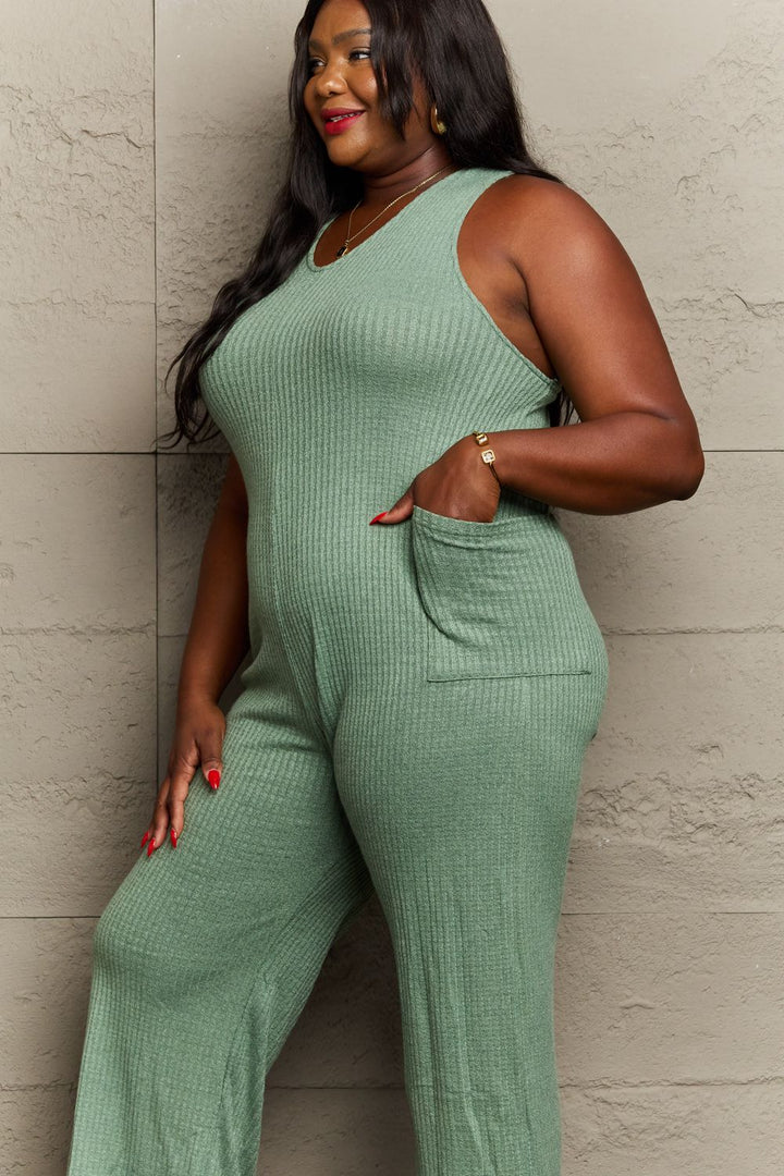 Sage Heyson Dont Get It Twisted Full Size Rib Knit Jumpsuit