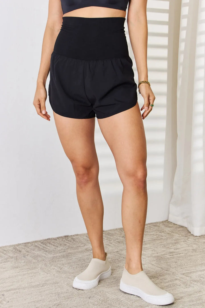 Black Zenana Full Size High Waist Tummy Control Shorts