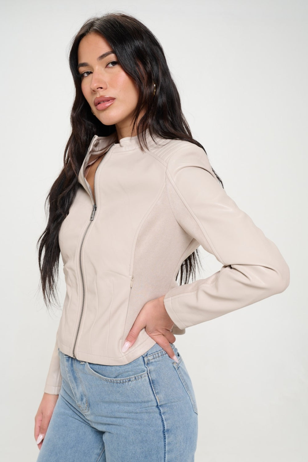 Cream Coalition La Zip Up Vegan Moto Jacket 1