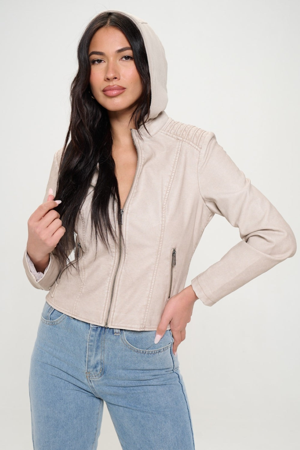 Cream Coalition La Zip Up Hooded Jacket