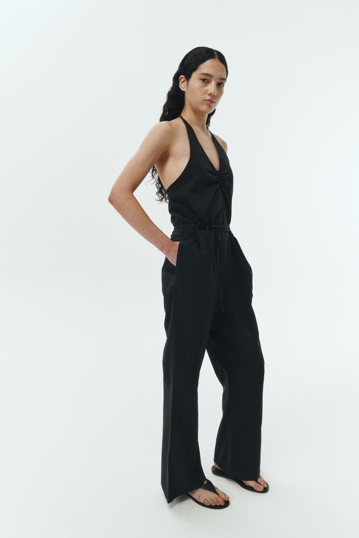 Khaki Gray Daisy Solid Jumpsuit
