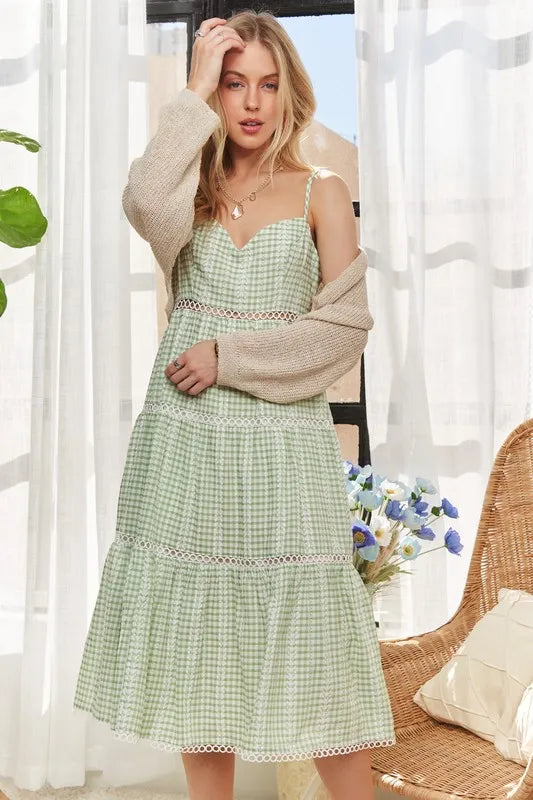 Adora Gingham Detail Washed Dress 1
