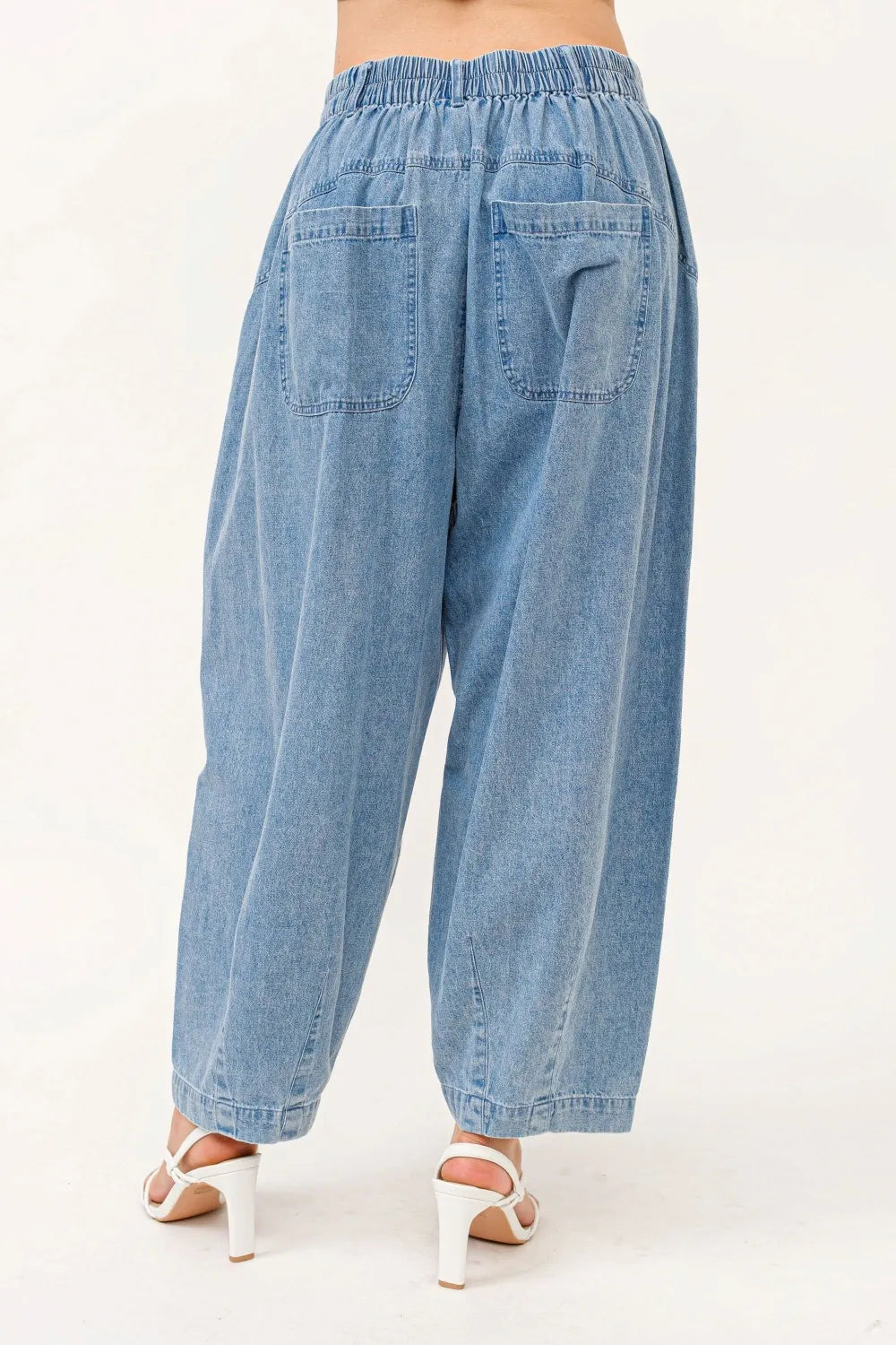 Denim And The Why Elastic Back Pleated Baggy Jeans
