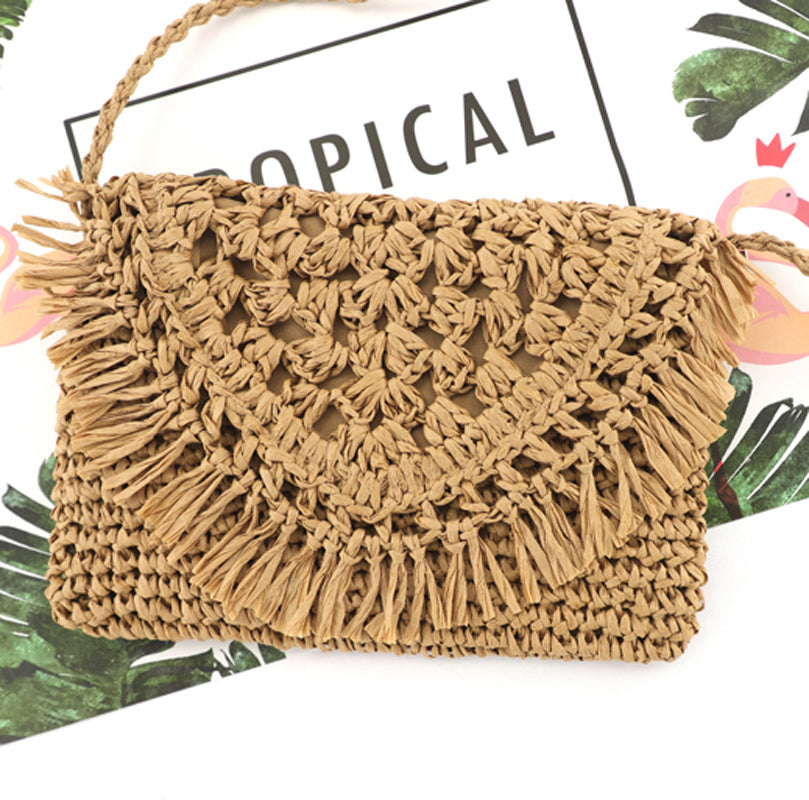 Sofia Foldover Straw Crossbody Bag 1