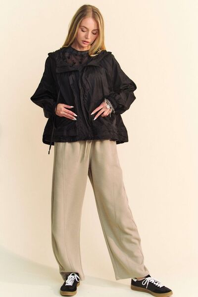 Davi Dani Drawstring Wide Leg Sweatpants
