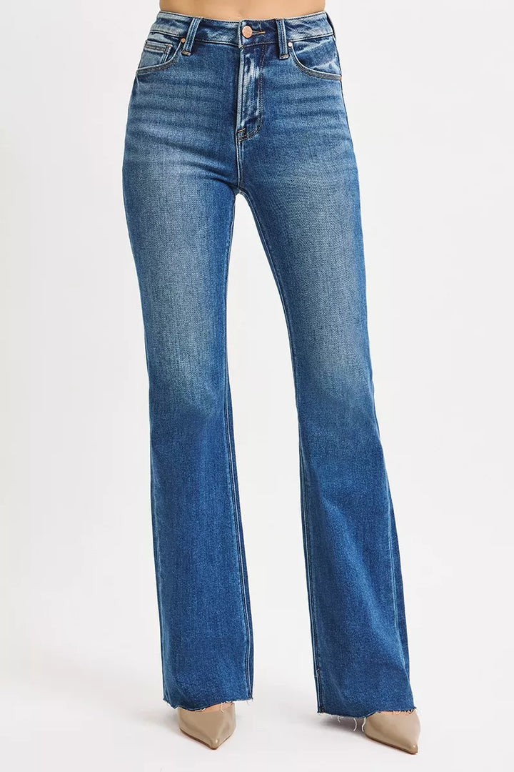 Dark Risen High Rise Flare Jeans