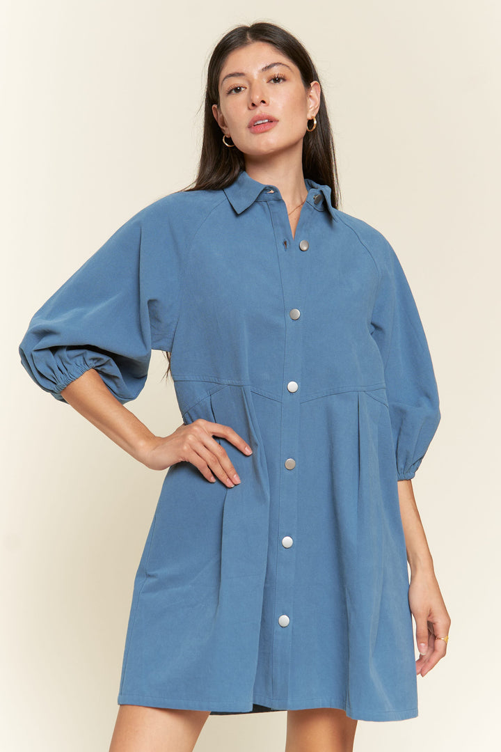 BLUE Washed Denim Style Dress