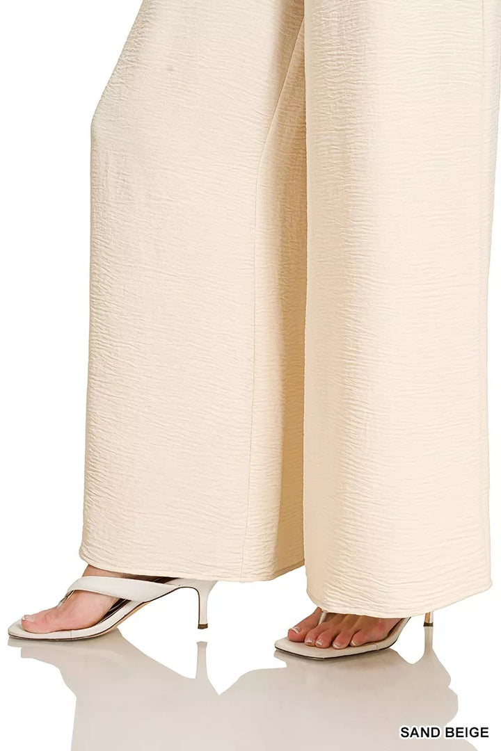 Zenana Woven Airflow Elastic Waistband Pants 8