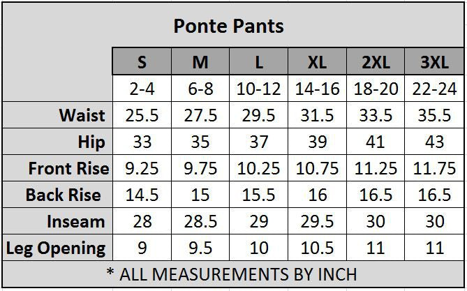 Lady's Plus Size Ponte Pants - PLUS SIZE