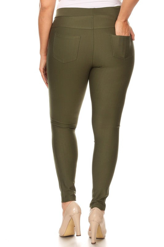 Black Ladys Plus Size Ponte Pants Plus Size