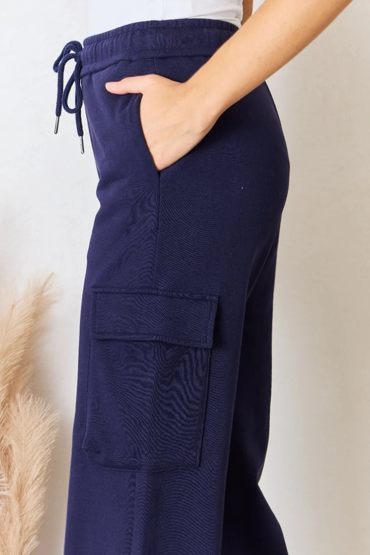 Risen Drawstring Relaxed Cargo Wide Leg Pants