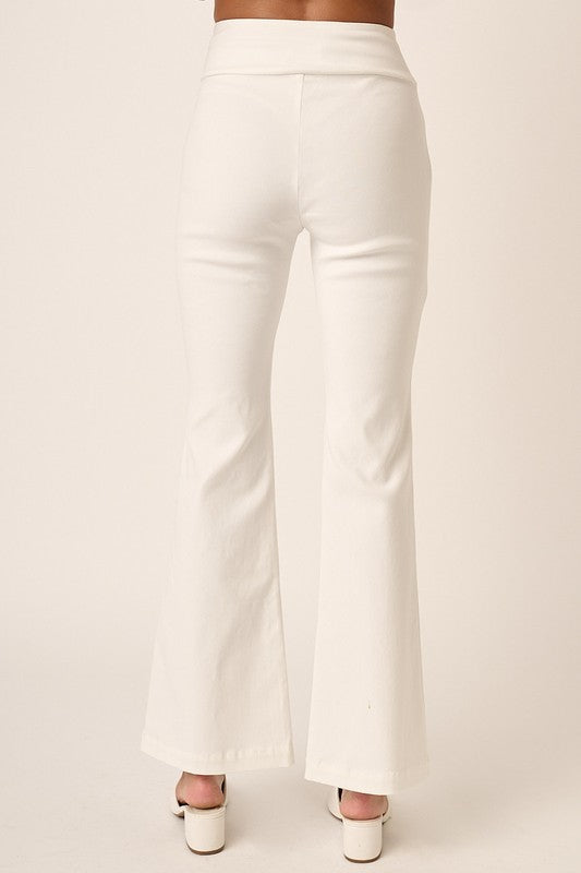 Ivory Mittoshop Surplice V Waist Flare Pants 1