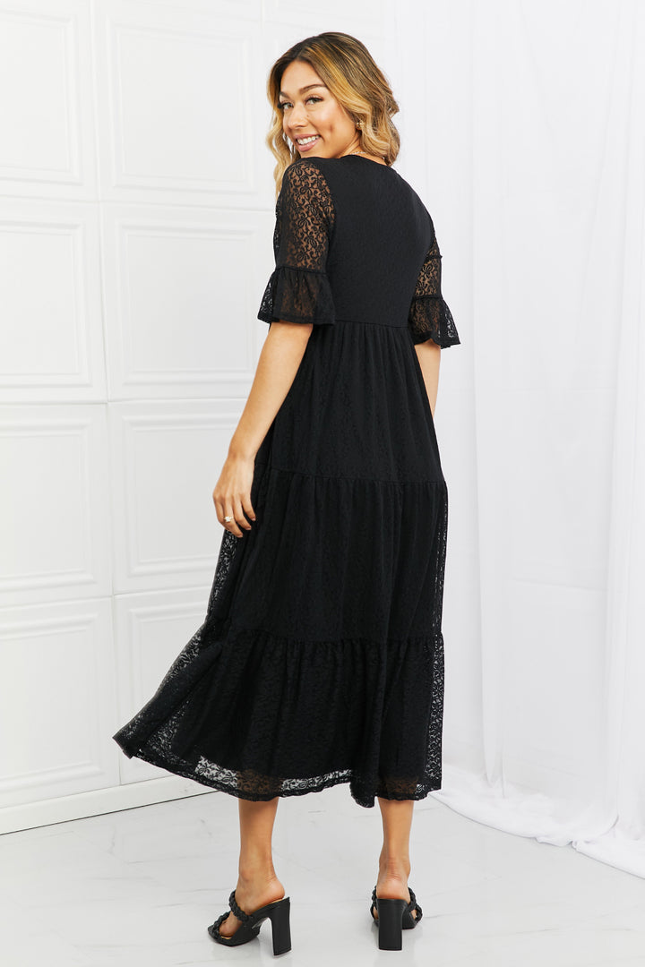 Black P Rose Lovely Lace Full Size Tiered Dress