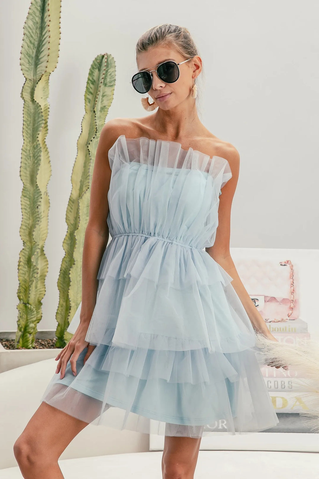 Bibi Sleeveless Layered Organza Dress