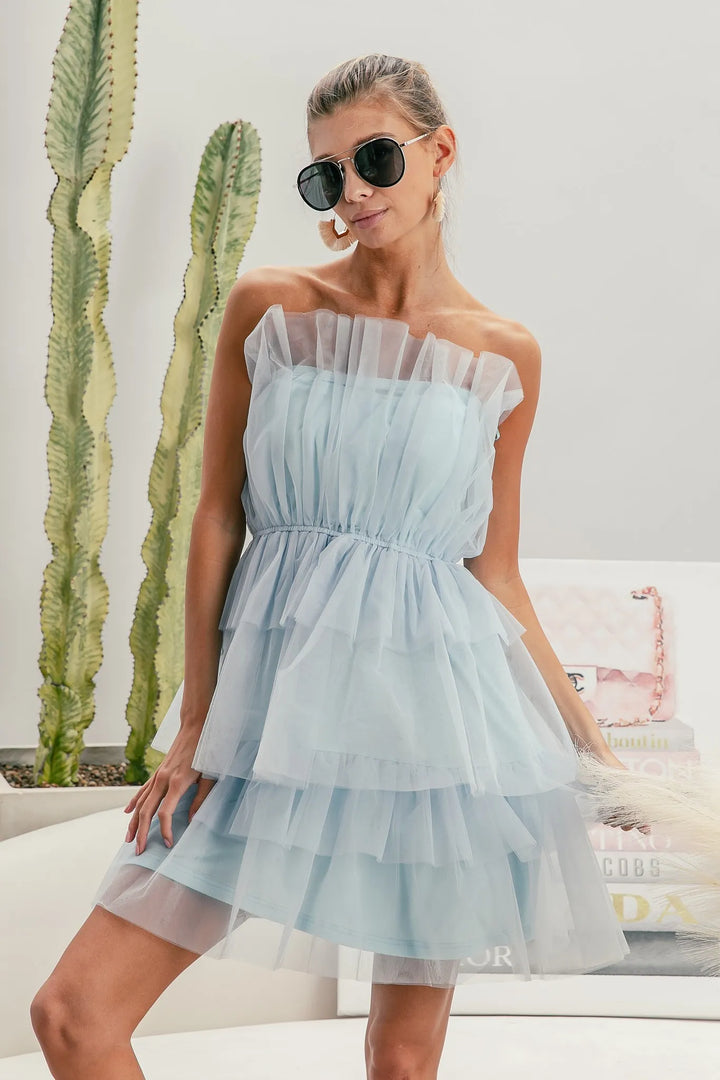 Bibi Sleeveless Layered Organza Dress