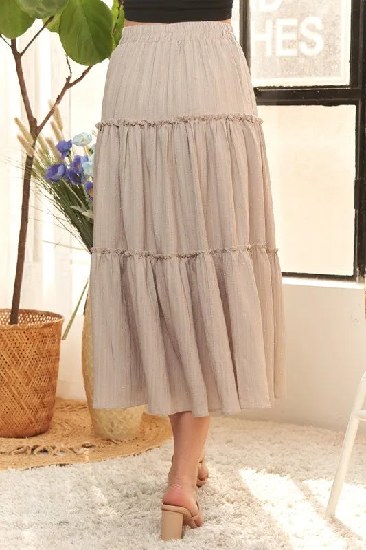 Adora Rhinestone Accent Tiered Skirt 1