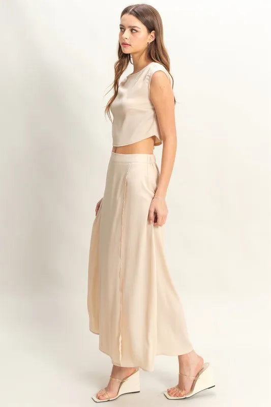 Champagne Hyfve Sleeveless Top And Maxi Skirt Set 3