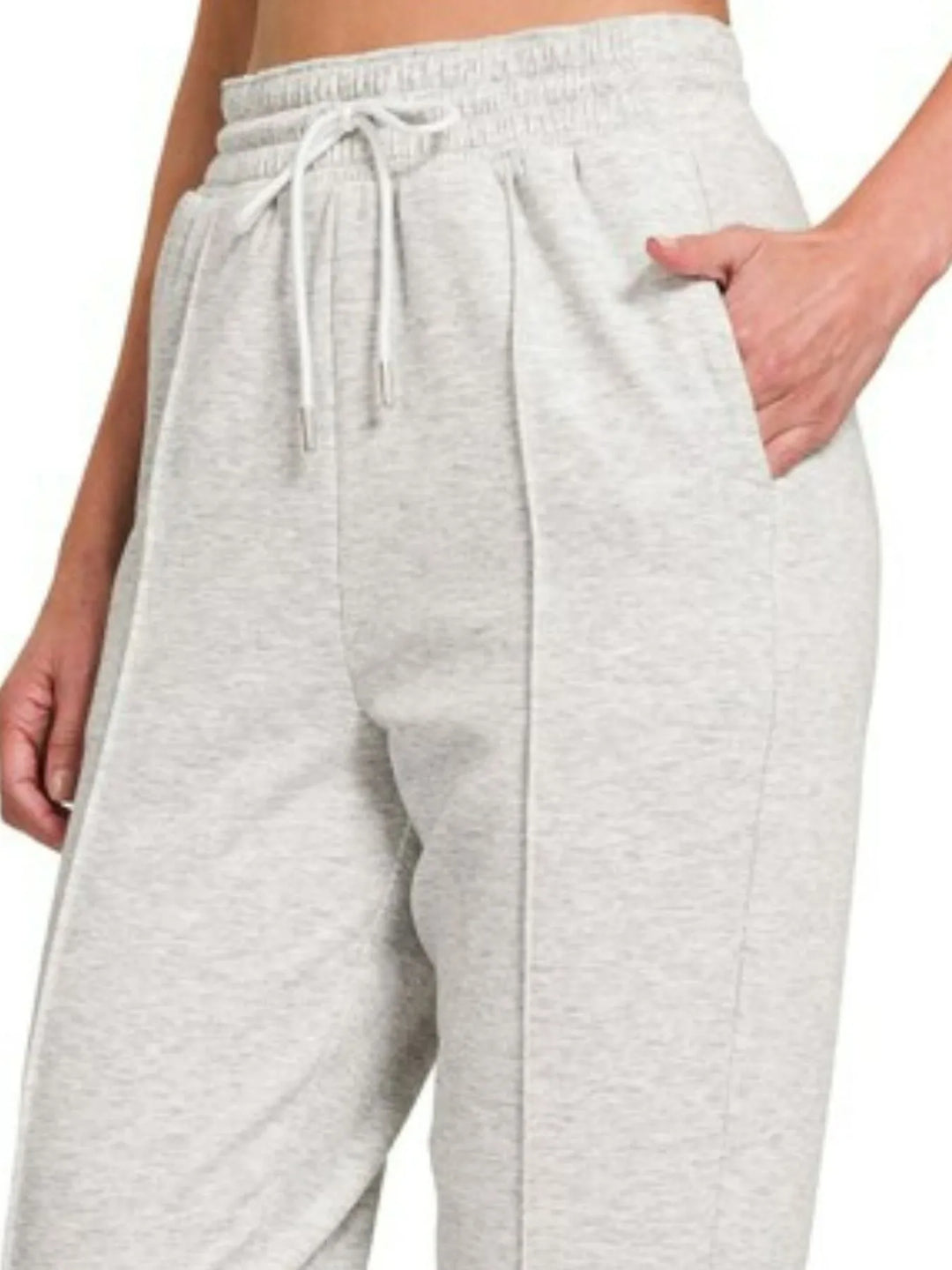 H Grey Zenana Drawstring Sweatpants With Pockets
