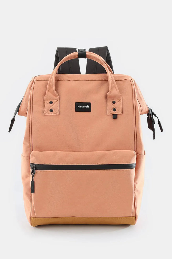 Coral Himawari Waterproof Canvas Travel Backpack Bag With Usb Port
