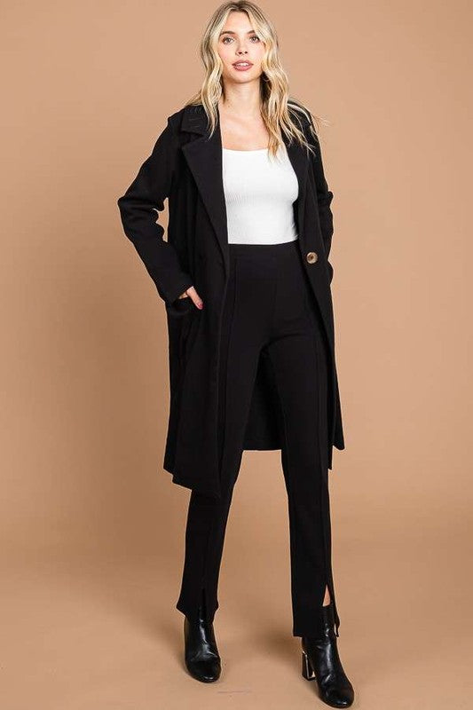 Black Culture Code Double Breast Lapel Collar Coat