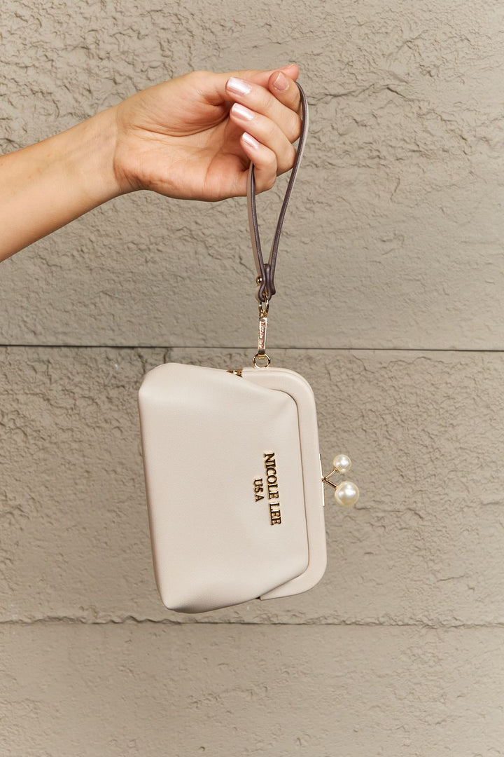 Beige Nicole Lee Usa Elise Pearl Coin Purse