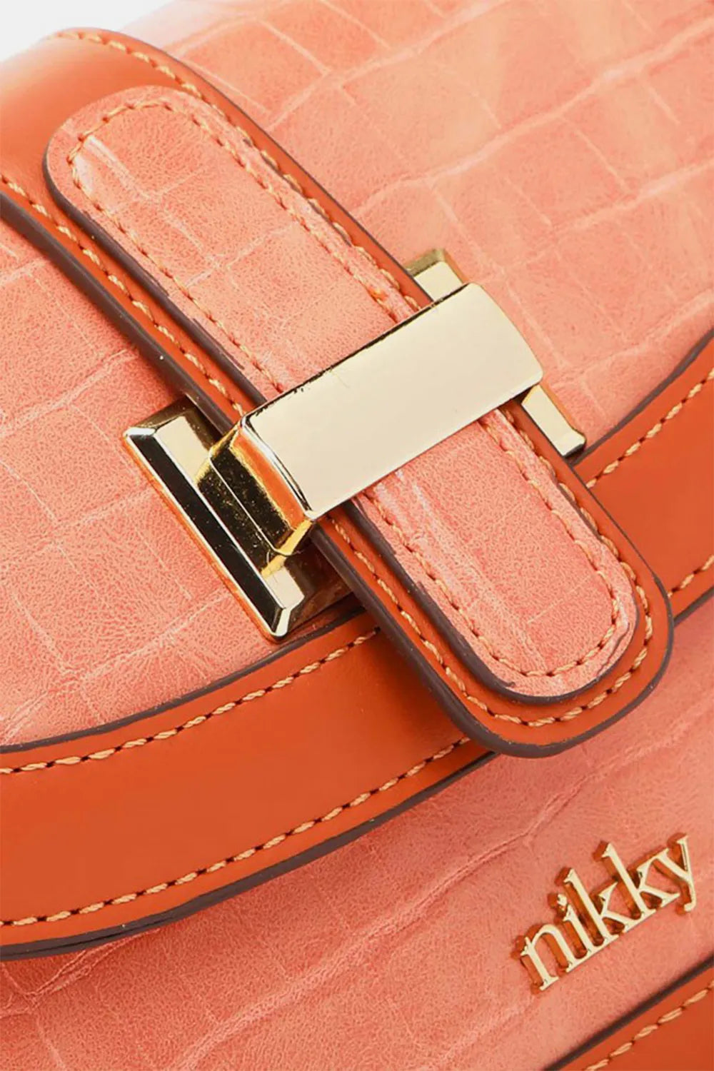 Nicole Lee Usa Croc Embossed Crossbody Bag
