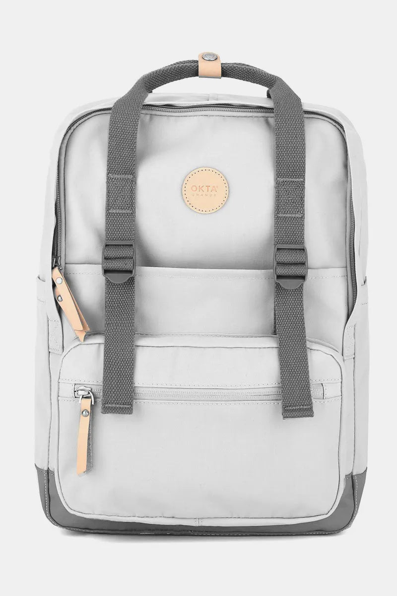 Light Gray Himawari Waterproof Canvas Backpack Bag With Side Pockets 2