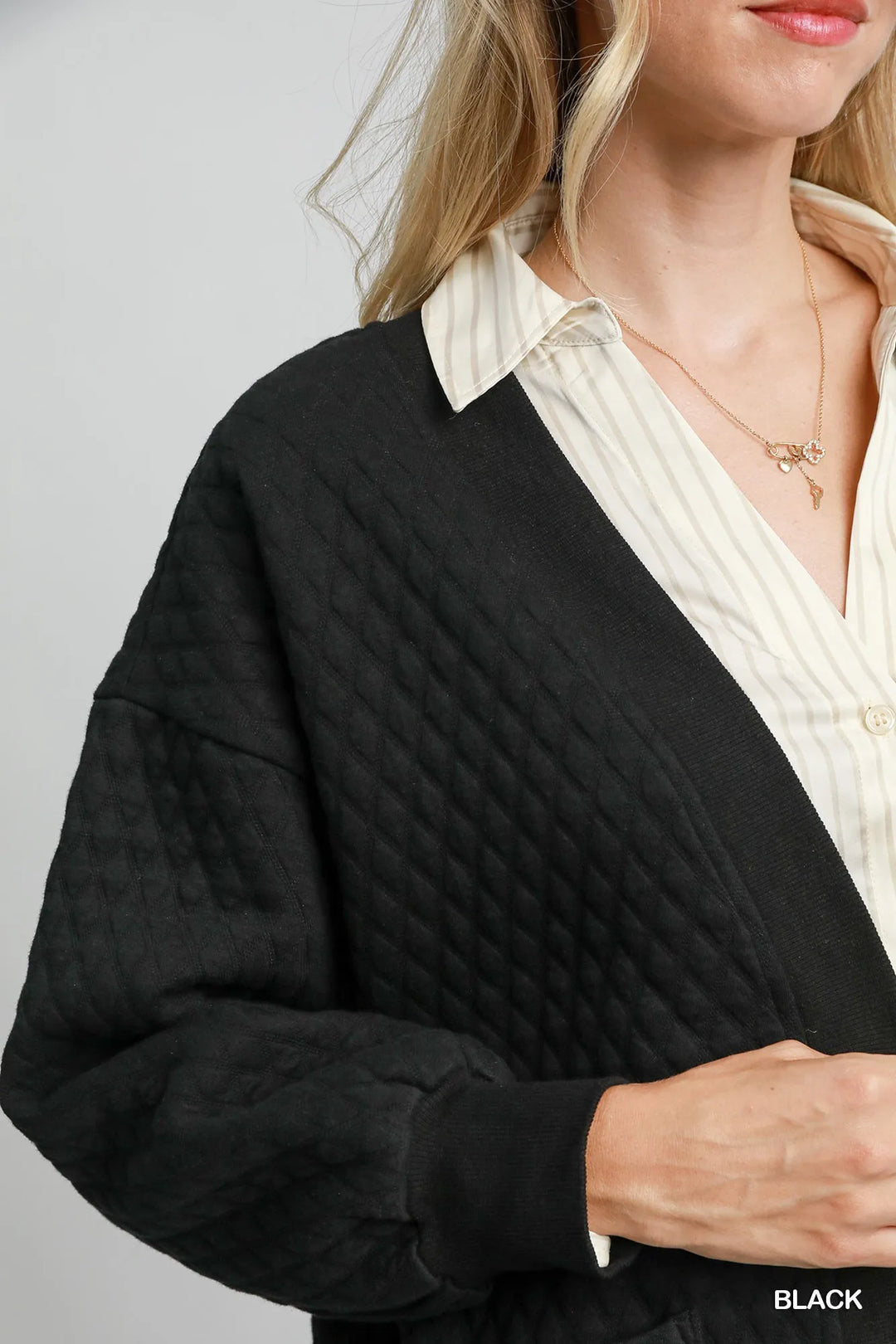 Umgee Button Up Jacquard Cardigan