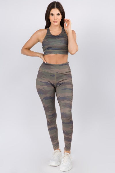 Camo Active High Rise Camouflage Leggings With Pocket