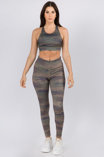 Camo Active High Rise Camouflage Leggings With Pocket