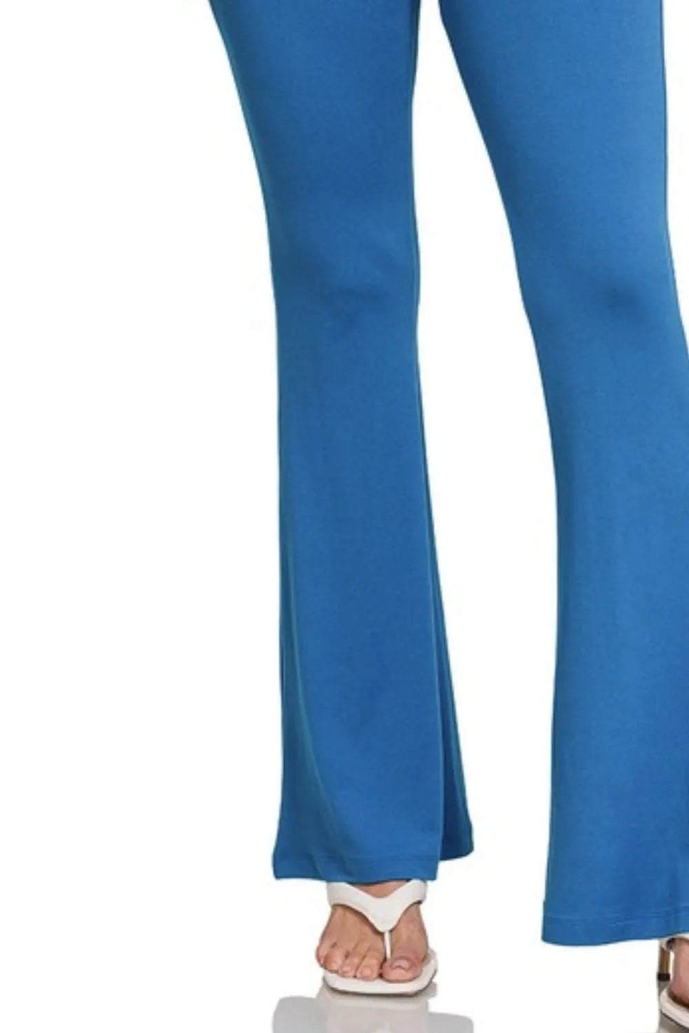 Classic Blue Zenana Buttery Soft Flare Leg High Waist Yoga Pants