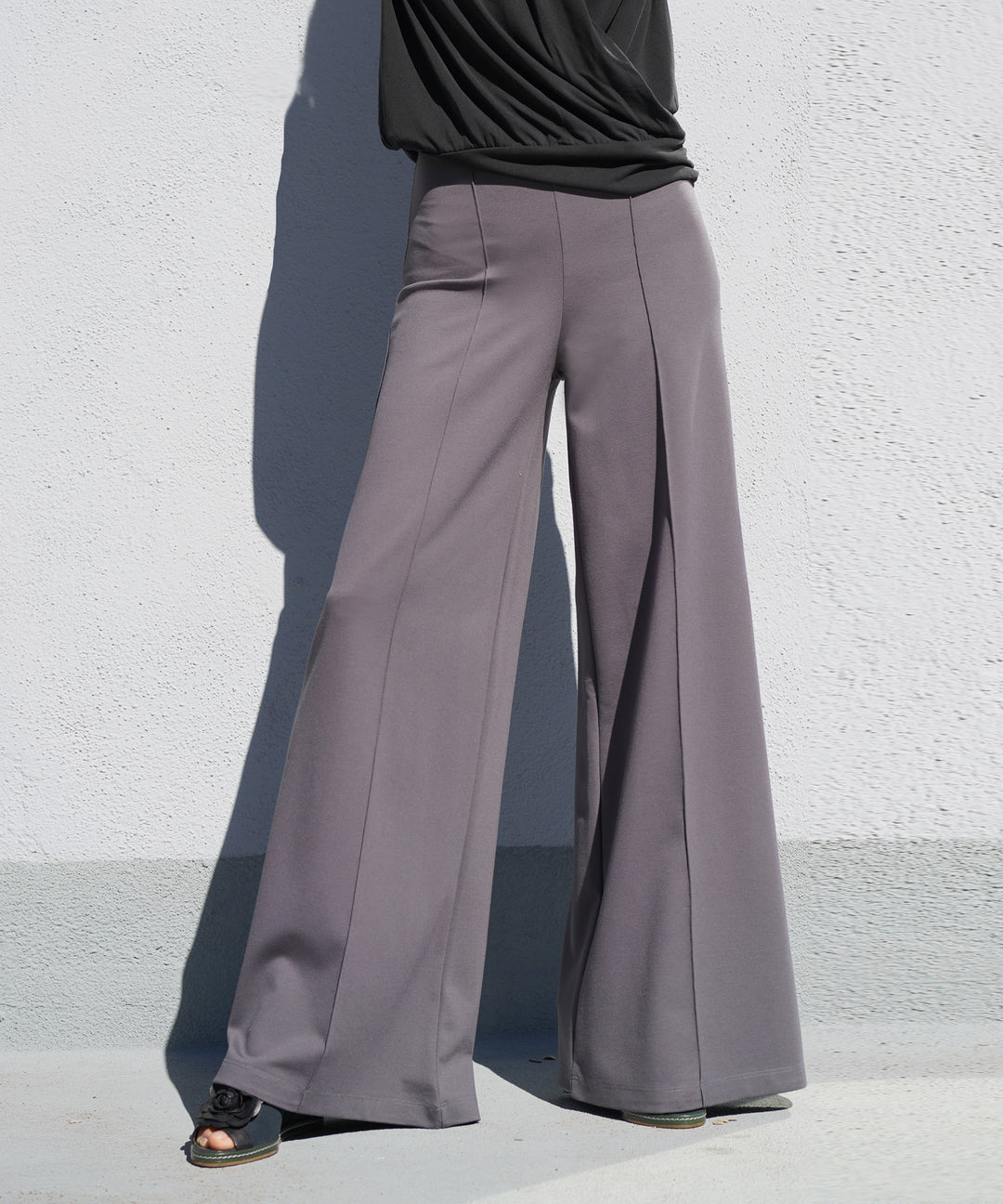 Ponte Wide Leg Full Length Pants